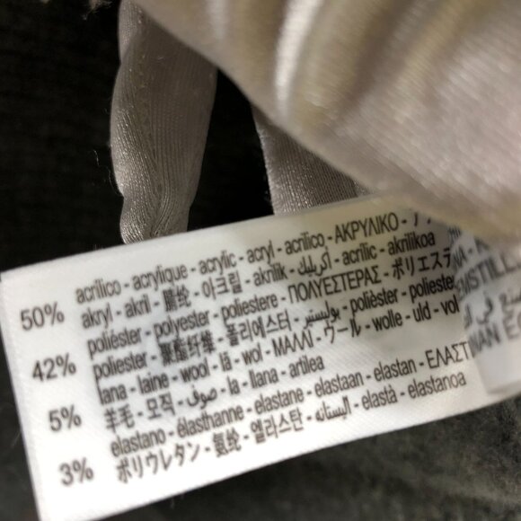 Zara Oversized Turtleneck Sweater Womens S Gray Fuzzy With Wool Boxy Geometric - Picture 10 of 10